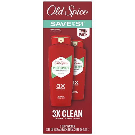 Old Spice High Endurance Body Wash For Men Pure Sport Walgreens