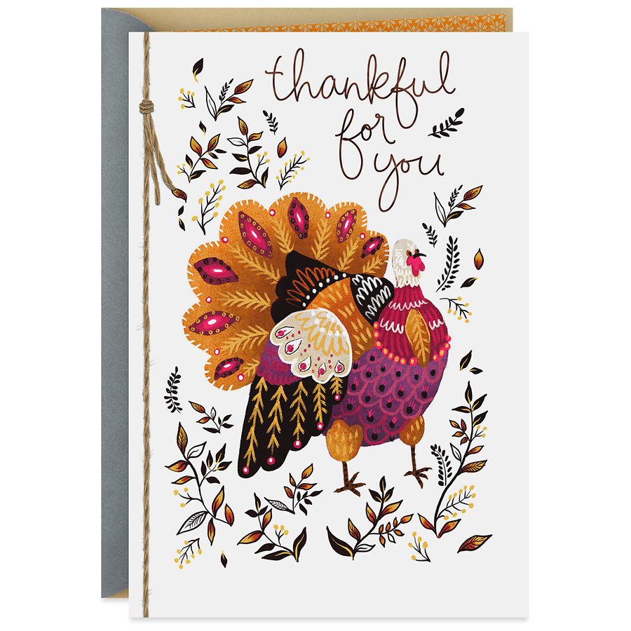 Hallmark Thanksgiving Card (Colorful Turkey Thankful for You)