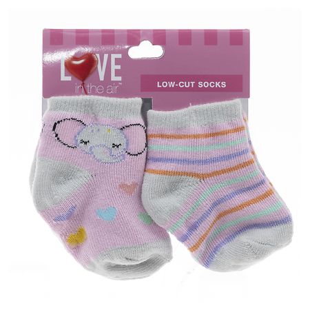 Walgreens Love in the Air Pink Elephant Baby Socks
