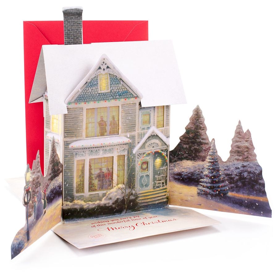 Hallmark Thomas Kinkade Christmas Card Snow Cabin