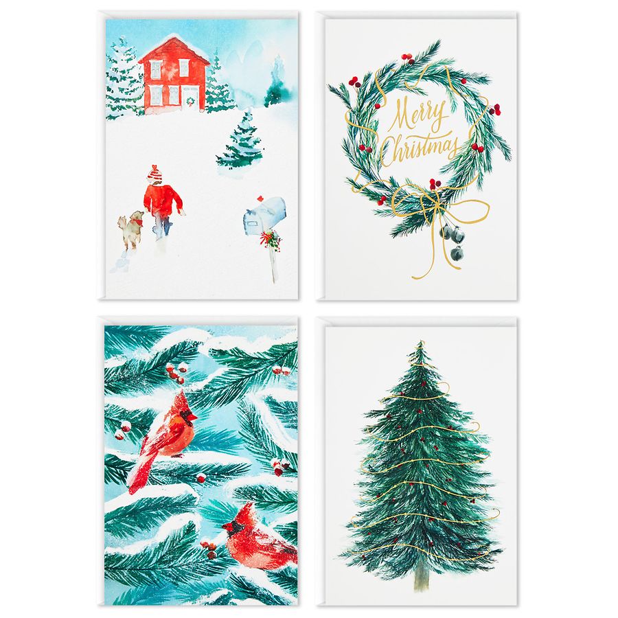 Hallmark Boxed Christmas Cards with Envelopes Assortment Cardinals and Snowy Barn