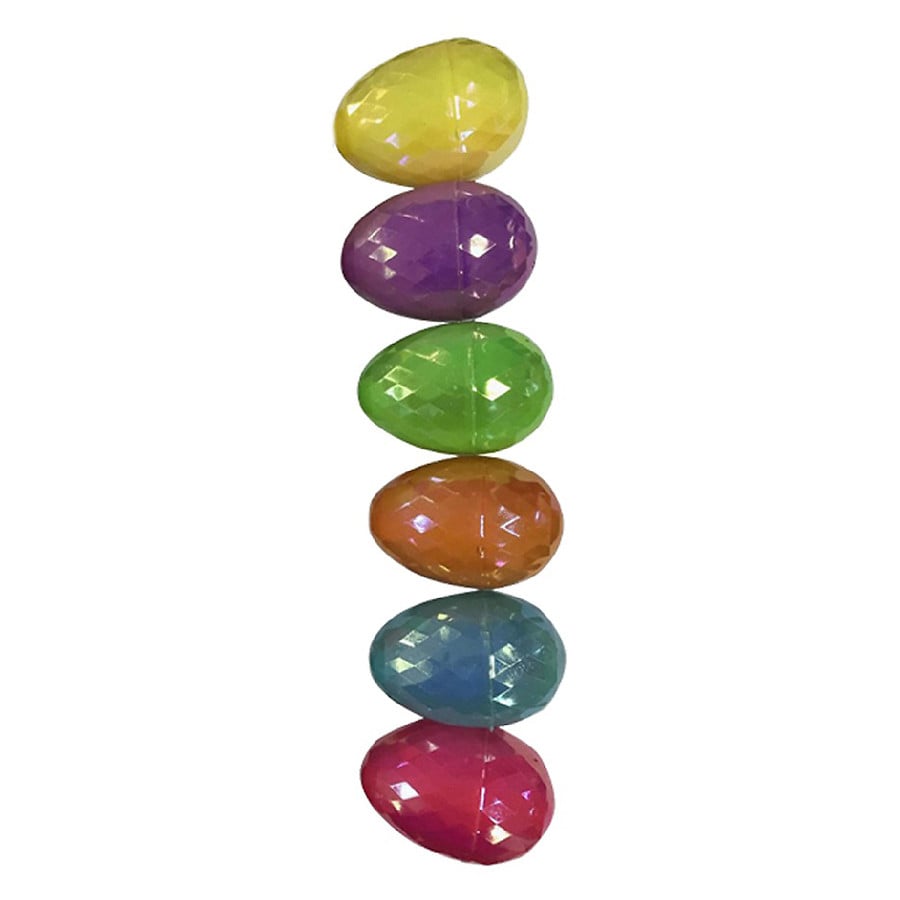 Happy Go Fluffy Iridescent Easter Eggs 6 Count, Iridescent