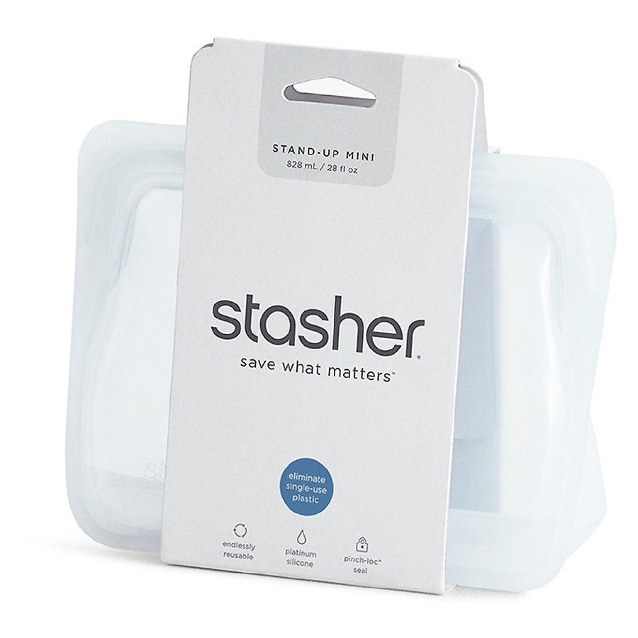 Stasher Stand Up Reusable Storage Bag, Clear