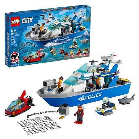 Mini Police Yacht City Function Car Building Blocks Children Toys 