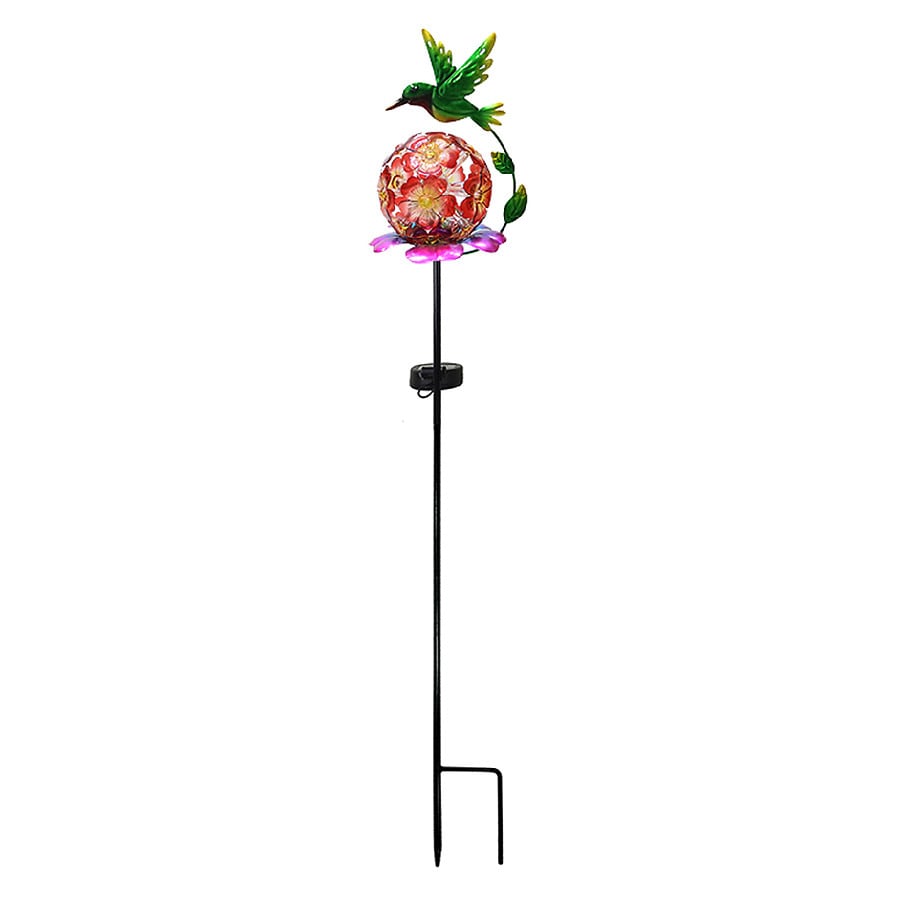 Festive Voice Hummingbird on Ball Solar Stake