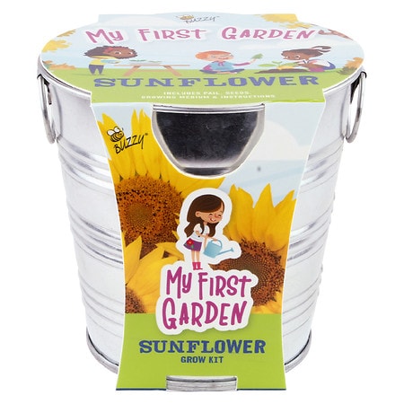 Buzzy My First Garden Pail Grow Kit - Sunflower Silver