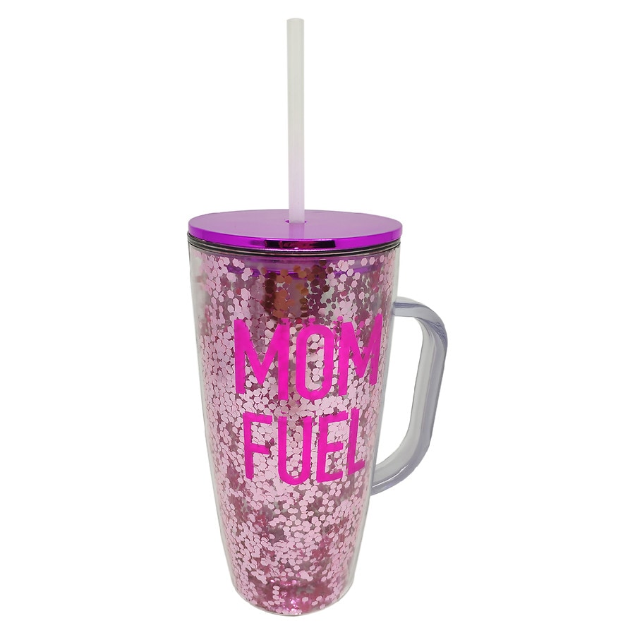 Festive Voice Tumbler with Straw Mom Fuel