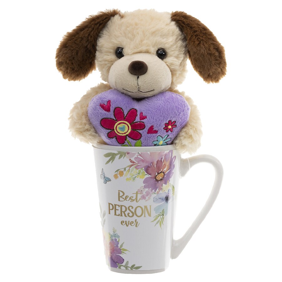 Festive Voice Plush in Mug Puppy