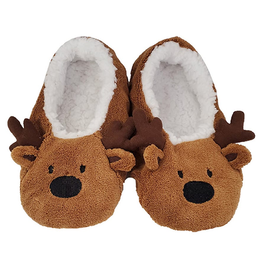 Walgreens Christmas Plush Reindeer Slippers