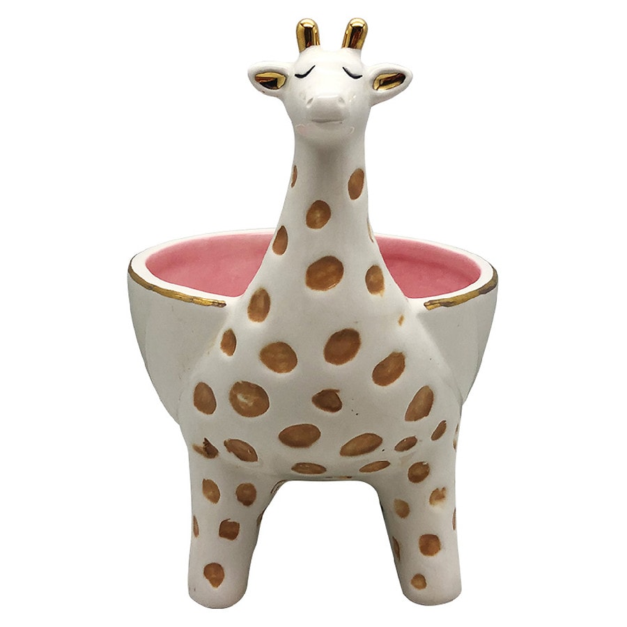 Modern Expressions Giraffe Trinket Tray, White + Pink + Yellow