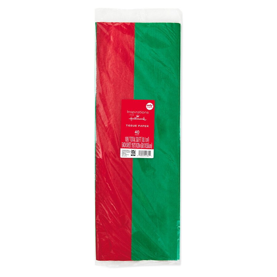 Inspirations from Hallmark Christmas Tissue Paper for Gift Wrapping Red and Green