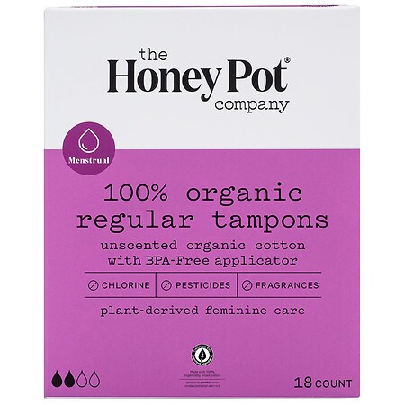 The Honey Pot Company Regular Organic Bio-Plastic Applicator Tampon