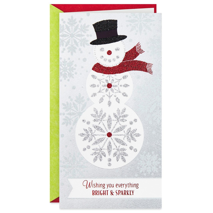 Hallmark Money Holder Christmas Card (Sparkly Snowman) S18