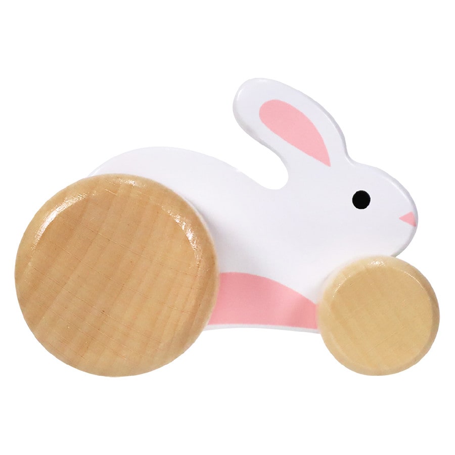 Festive Voice Easter Wooden Wheel Toy Bunny