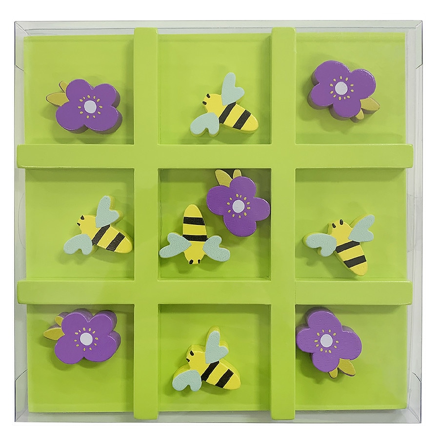 Festive Voice Easter Wooden Tic Tac Toe Bee