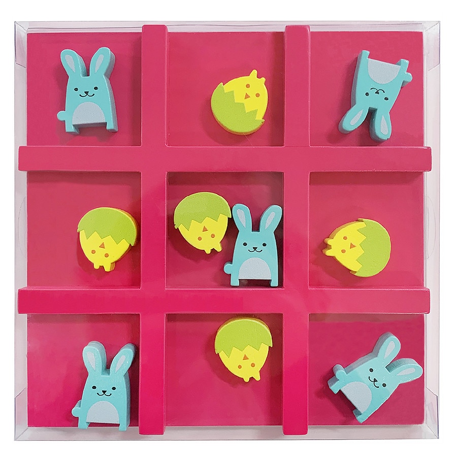 Festive Voice Easter Wooden Tic Tac Toe Bunny