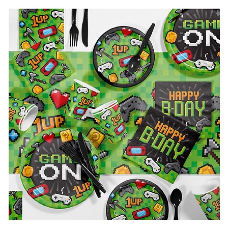Happy Birthday Kraft Lunch Plates & Napkins Party Kit for 8 Creative Converting 