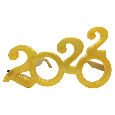 Festive Voice New Year's Eve New Year Light Up Glasses Gold