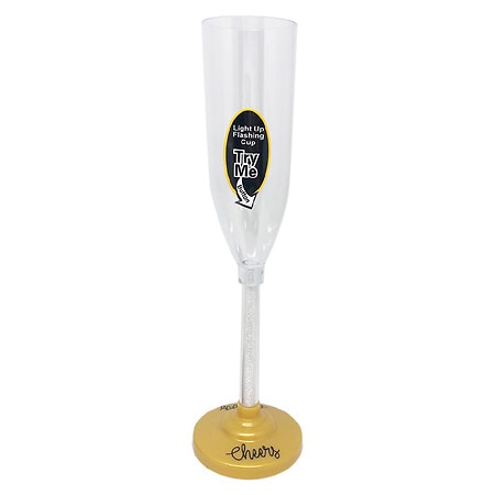 Festive Voice New Year's Eve Light Up Champagne Flute Gold