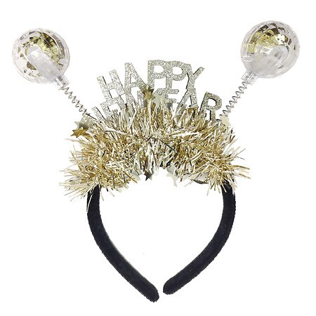 Festive Voice New Year's Eve Light Up Disco Ball Headband