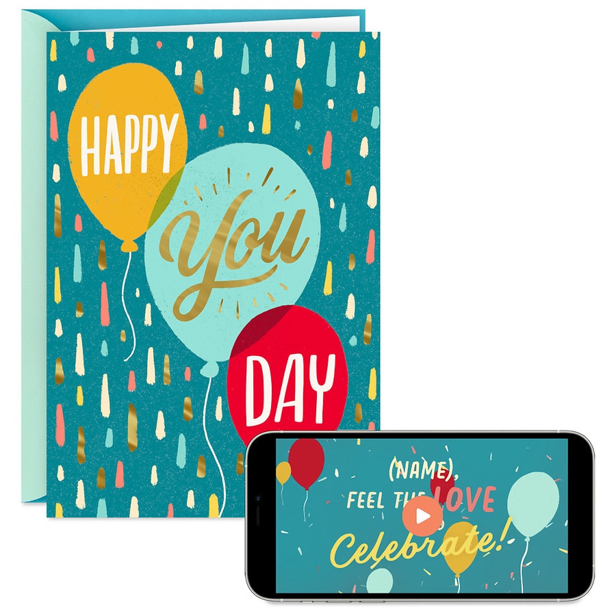 Hallmark Video Greeting Birthday Card (Happy You Day Balloons)