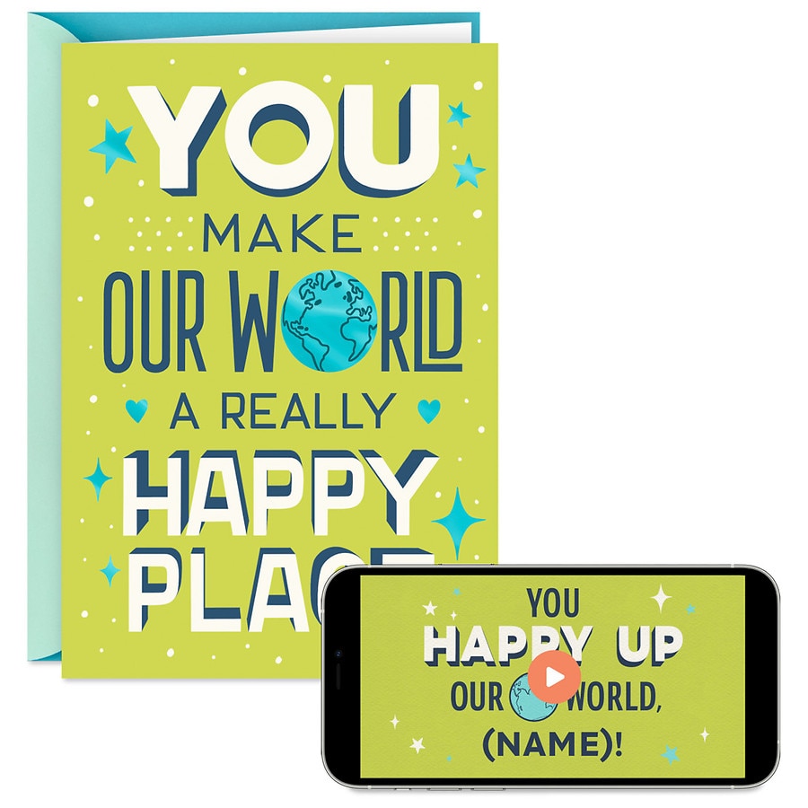 Hallmark Video Greeting Birthday Card (You Make Our World a Happy Place) V25