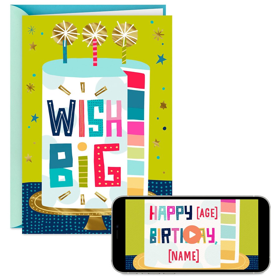 Hallmark Video Greeting Birthday Card (Wish Big Cake) V17