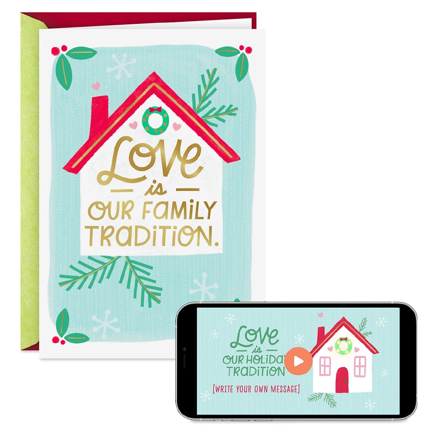 Hallmark Video Greeting Christmas Card (Love Is Our Family Tradition) V1