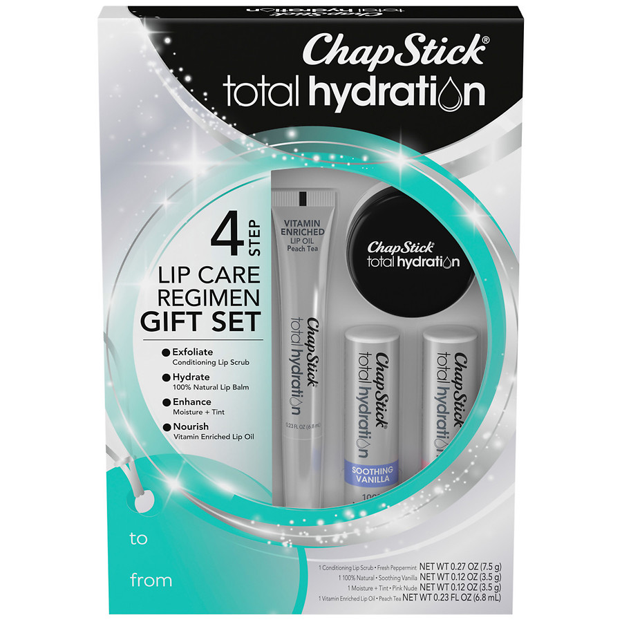 ChapStick Lip Balm Gift Set, Total Hydration Beauty Regimen Various Gift Pack