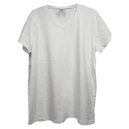 West Loop Womens V-Neck Tee White Large