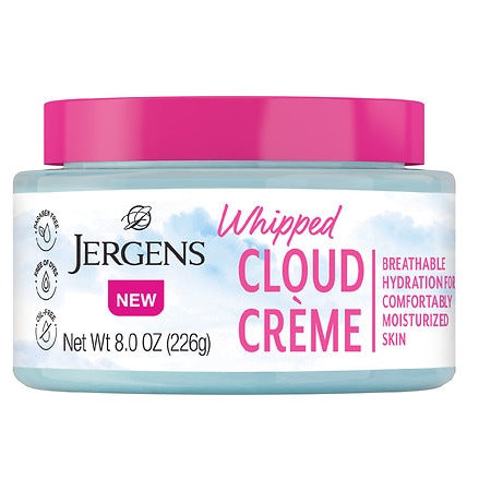 Jergens Hand and Body Lotion  Whipped Hydra Créme for Dry Skin  Breathable and Light-Weight Hydrating Body Cream  8 Oz