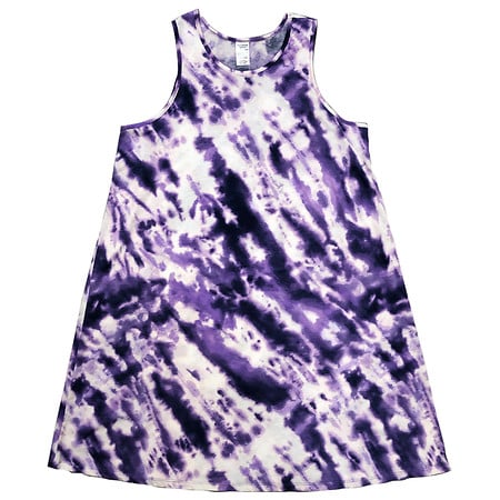 West Loop Women's Sleeveless Swing Dress Purple Tie Dye, Purple Tie Dye