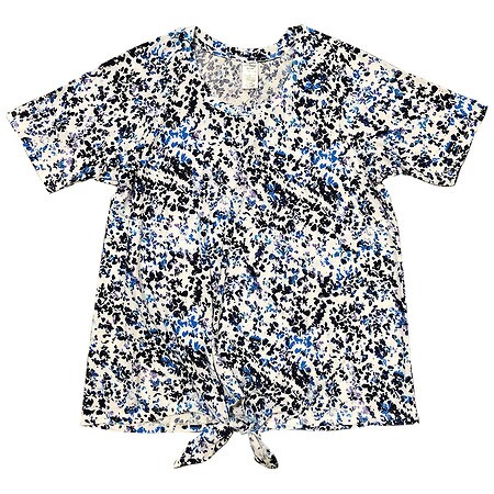 West Loop Women's Front Bow Tunic Blue Floral, Blue Floral