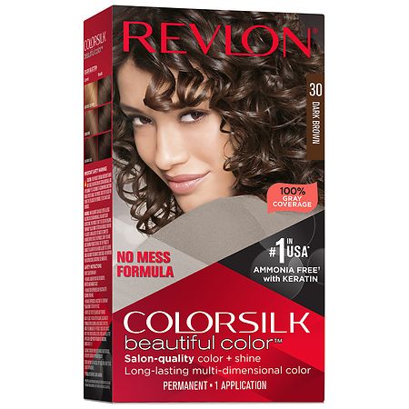 Revlon Colorsilk Beautiful Color Permanent Hair Color - 30 Dark Brown - 4.4 fl oz (( Pack Of 3 ))