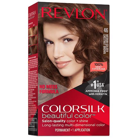 Revlon Colorsilk Beautiful Color Permanent Hair Color - 46 Medium Golden Chestnut Brown 