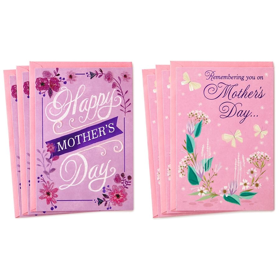 Hallmark Mother's Day Card with Envelopes, 2 Purple Floral Designs