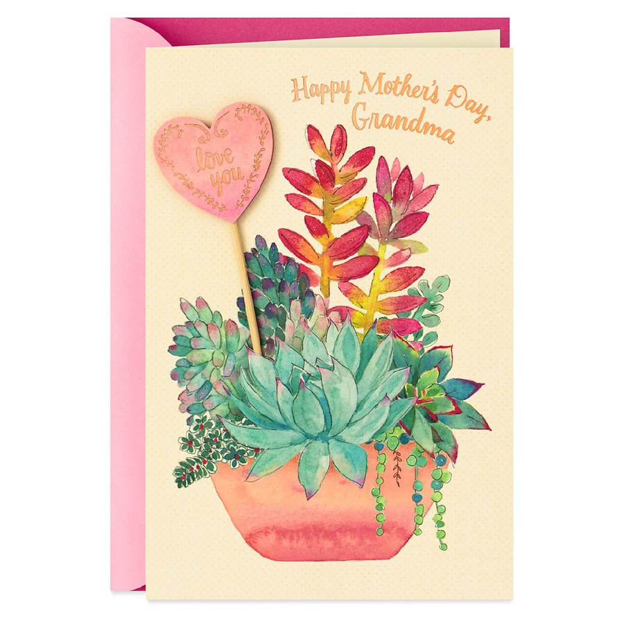 Hallmark Mother's Day Card for Grandma With Plant Stake (You'll Always Be Loved)(S52)