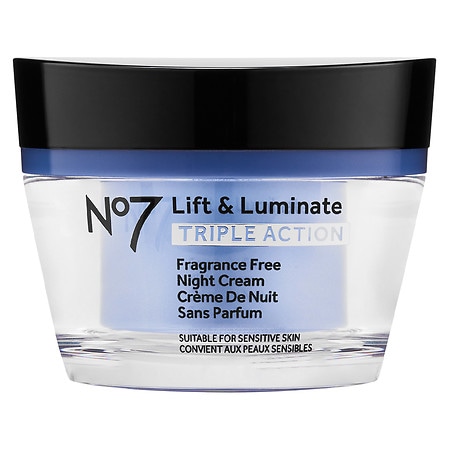 No7 Lift & Luminate Fragrance Free Night Cream - 1.69 fl oz
