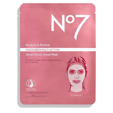 No7 Restore & Renew Serum Boost Sheet Mask - 0.82 oz