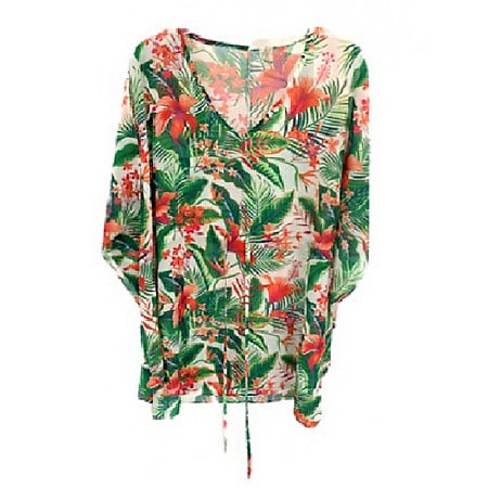 West Loop One Size Floral Drawstring Cover-Up