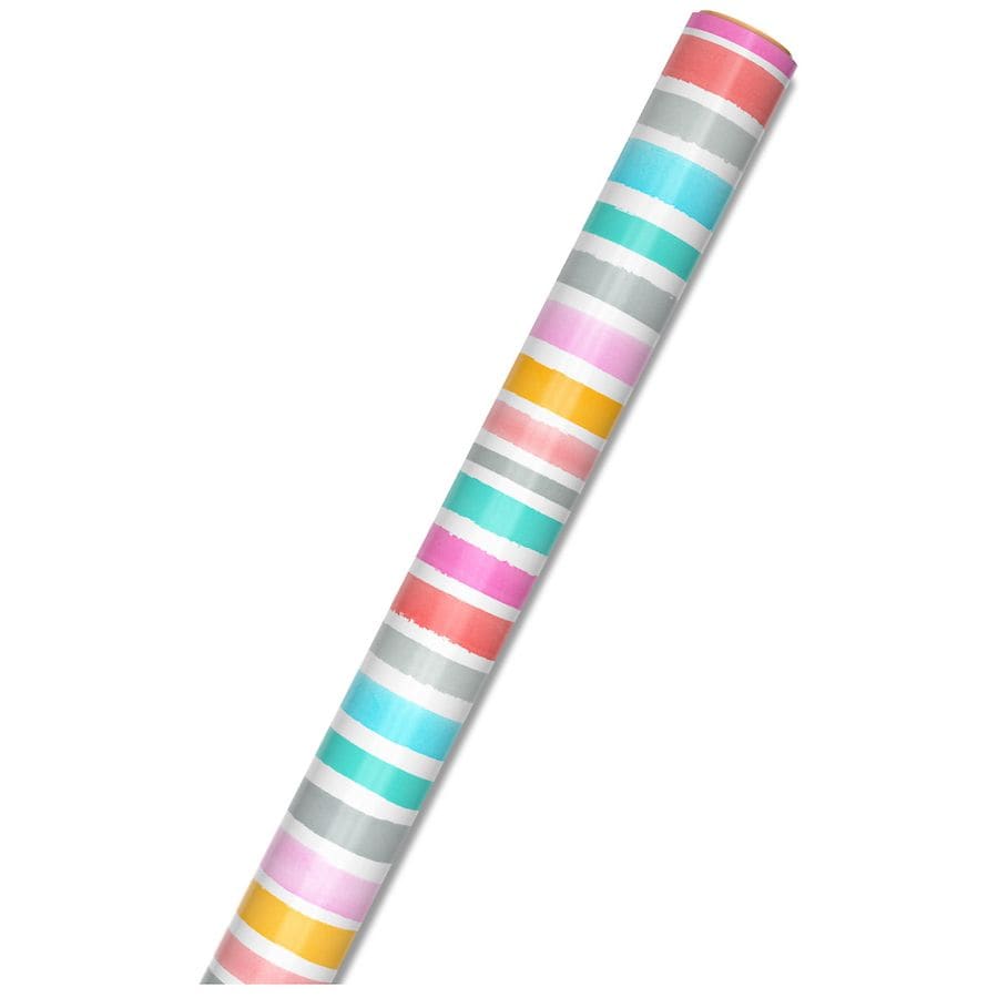 Hallmark Wrapping Paper, Watercolor Stripe