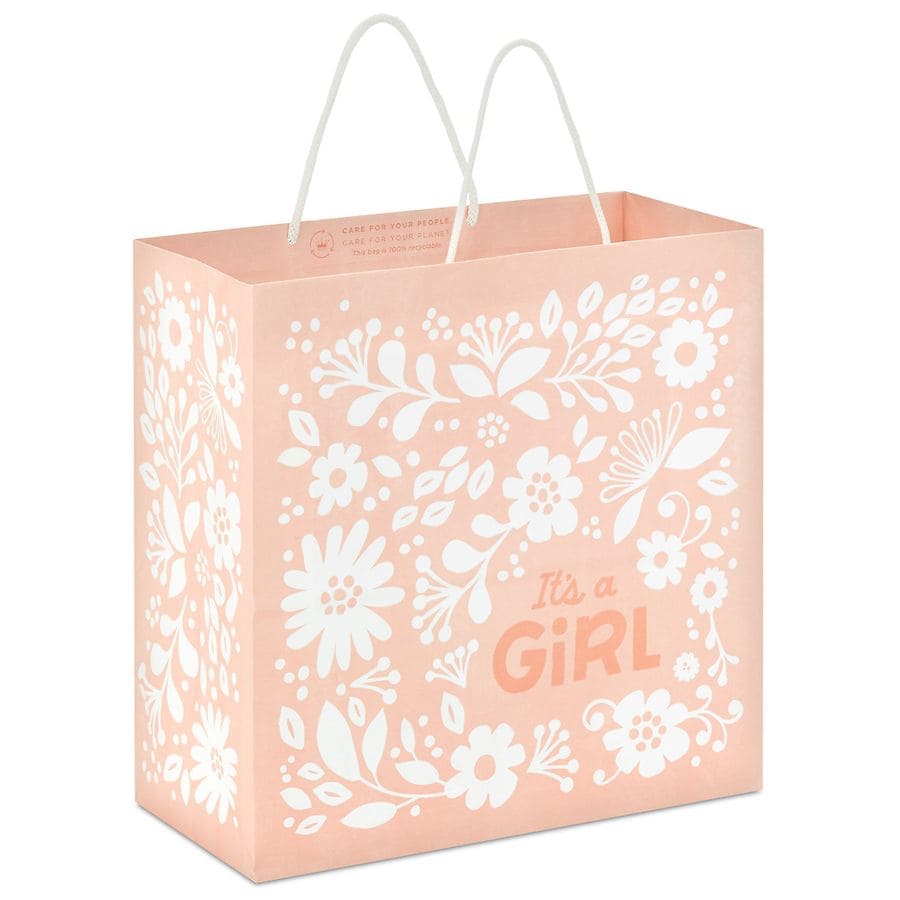 Hallmark Large Square Gift Bag, It's a Girl