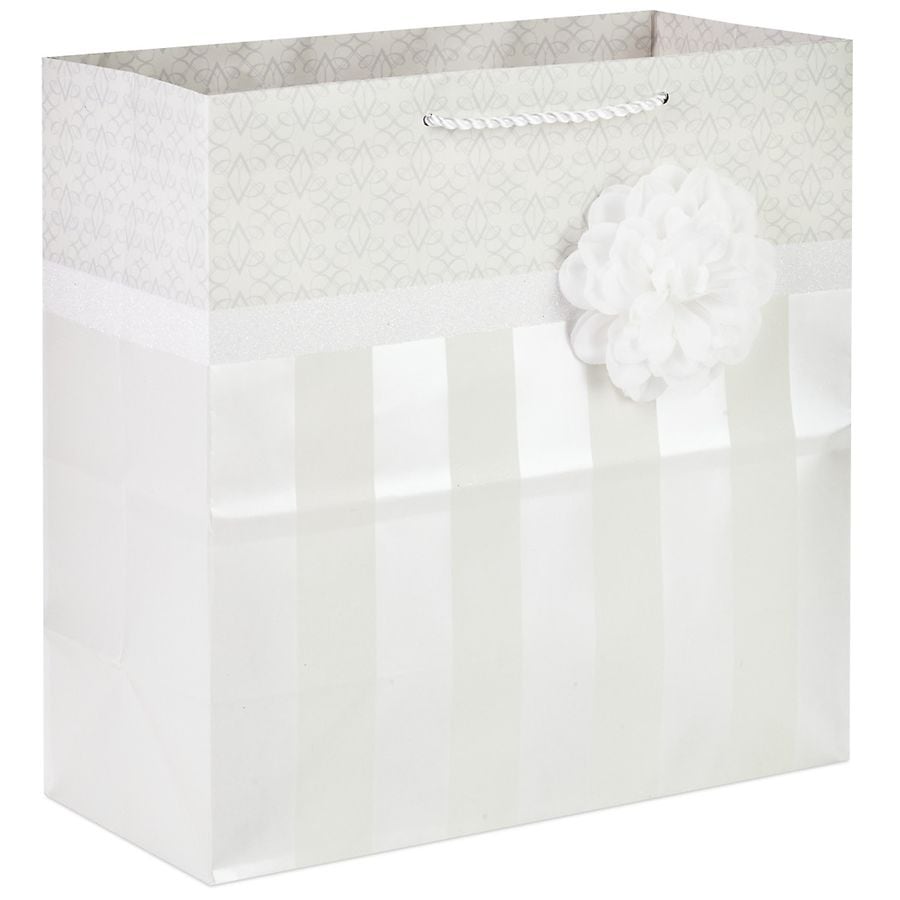 Hallmark Large Square Gift Bag, Pearl Stripes