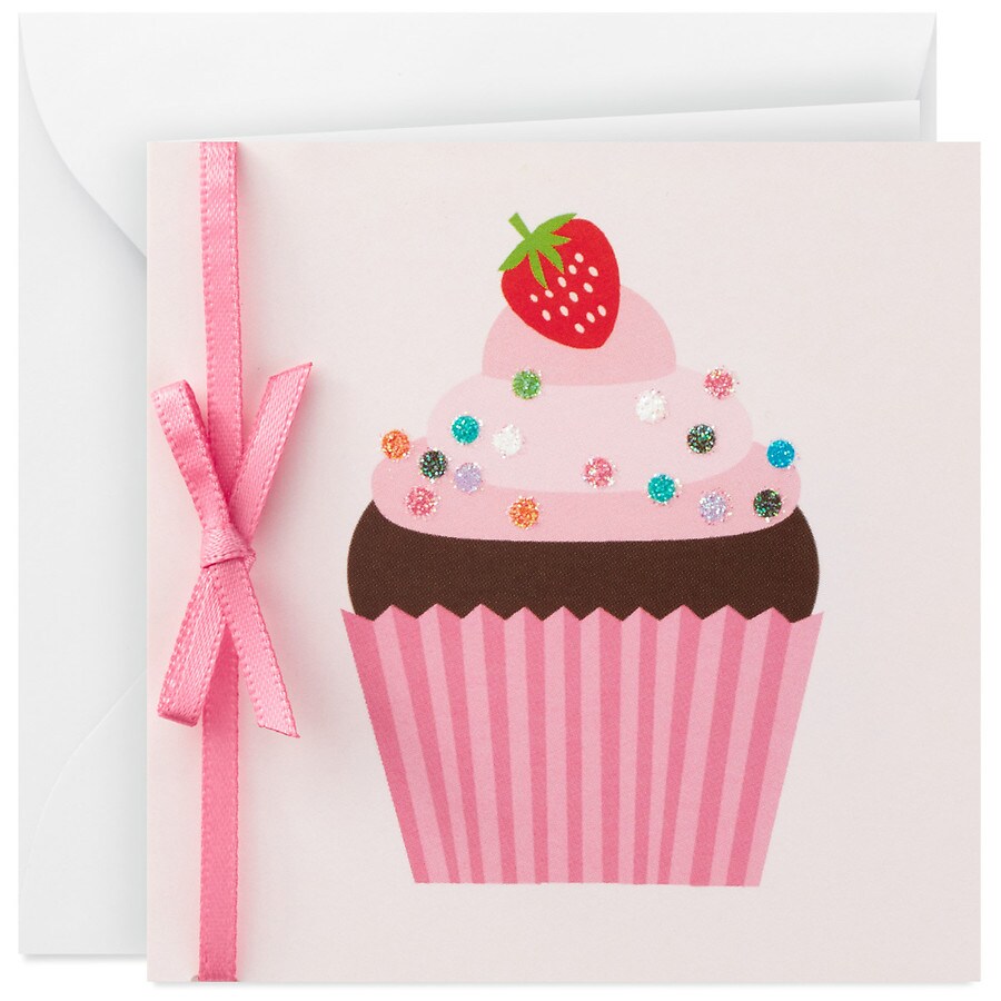 Hallmark Gift Enclosure Card, Pink Cupcake