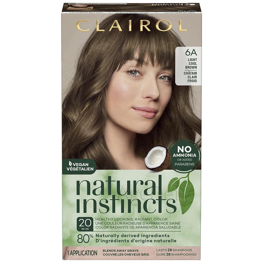 Clairol Natural Instincts Hair Color, 6A Tweed, Light Cool Brown