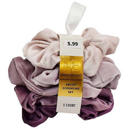 Modern Expressions Velvet Scrunchie Set, Pink