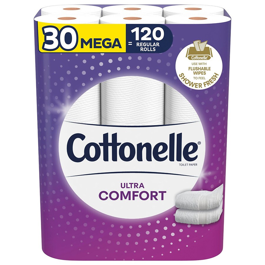 Cottonelle Ultra Comfort Toilet Paper 30 Mega Rolls Strong Bath Tissue 30 Mega Rolls equals 120 Regular Rolls