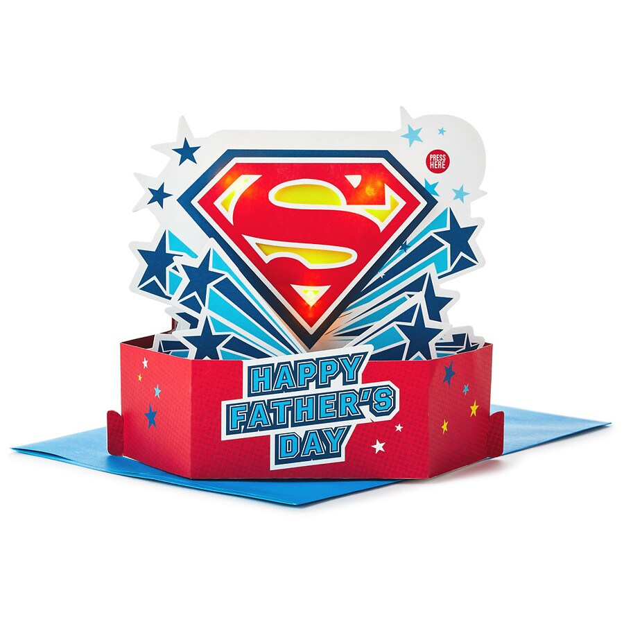 Hallmark Pop-Up Father's Day Card With Light (DC Comics Superman Our Hero)(S32)