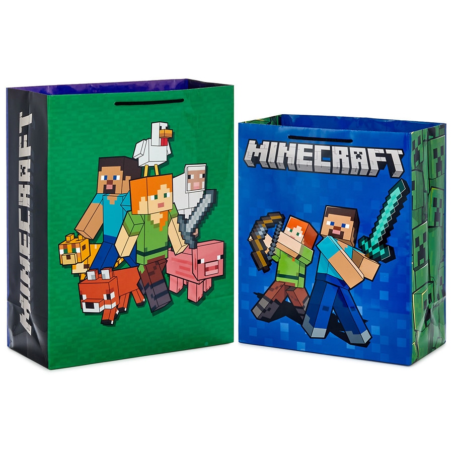 Hallmark Assorted Minecraft Gift Bags, Large and Xlarge