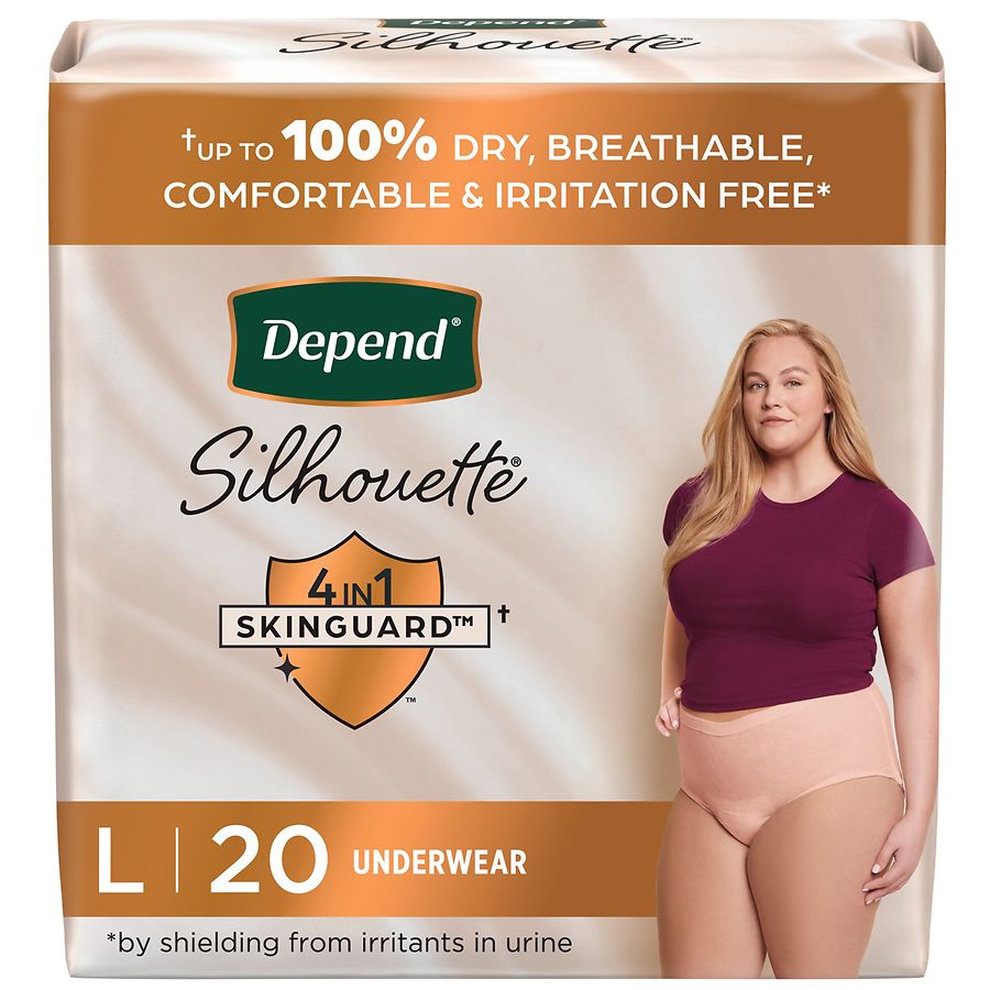 Depend Silhouette Incontinence Underwear, Large, Maximum Absorbency, Pink